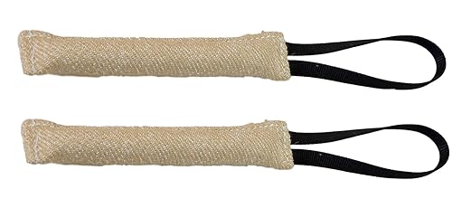 Bundle of 2 Jute Tug Toy 1.5" x 10" 1 Handle Redline K9