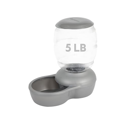Petmate Replendish Feeder with Automatic Cat and Dog Feeder, 5 LB, Pearl Silver Grey, Made in USA - color: Pearl Silver Grey, size: 5 LB