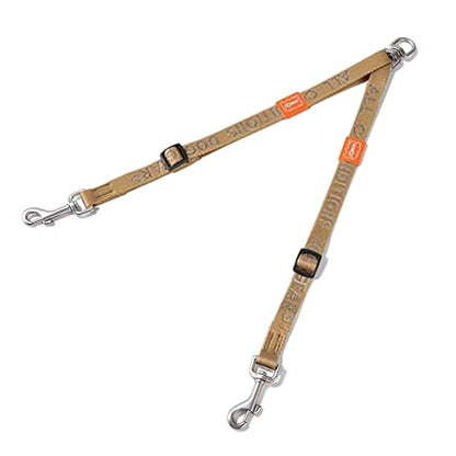 HOWGO Double Dog Leash,Tangle-Free 360 Swivel(Brown, Std M-L Splitter) | Individually Adjustable Length, Coupler Leads 2 Dogs,Zinc Alloy Hooks,Durable Nylon,No-Tangle Walking,All Breeds - color: Brown, size: Std M/L