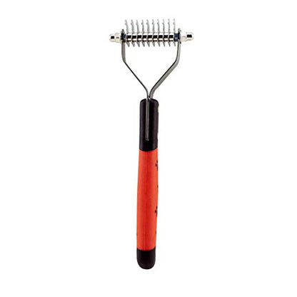 Ryan's Pet Supplies Paw Brothers 10 Blade Medium Dematting Undercoat Rake for Dogs and Cats, Professional Grade, Dog Shedding Brush, Stainless Steel Blades, Rounded Gentle Teeth - size: 10 Blade Medium