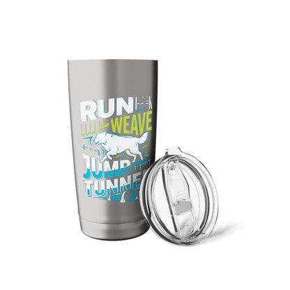 Run Weave Jump Tunnel Dog Agility Stainless Steel Insulated Tumbler - color: Brushed Steel