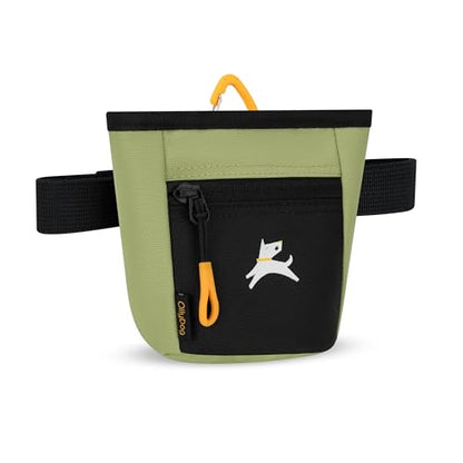 OllyDog, Goodie Treat Bag, Dog Treat Training Pouch | Magnetic Closure | 3 Ways to Wear | Hands-Free Waist Belt | Water-Resistant Recycled Vegan Fabric (Palm) - color: Palm