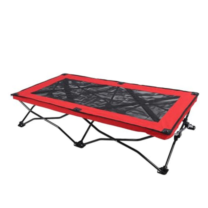Elevated Dog Bed, Foldable Portable Quick 3-Second Setup Bed, Portable Cot with Breathable Mesh Fabric for Outdoor Travel Camping (S) (S) (L)