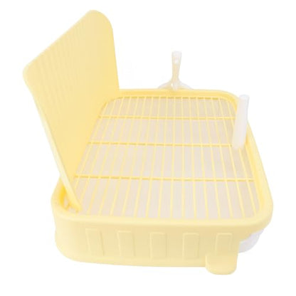 HEEPDD Large Dog Potty Tray, Puppy Potty Training Tray with Leakproof Design Spacious Indoor Dog Toilet for Medium Large Dogs 18.5x14.57x3.15in Pet Toilet with Pillar Structure (Yellow) - size: yellow