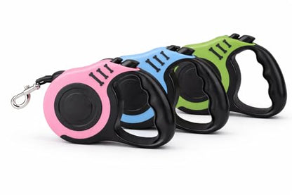 Retractable Dog Leash 16.5 ft Heavy Duty with One-Button Brake & Lock, Tangle-Free Swivel Hook, Comfortable Anti-Slip Handle for Small & Medium Dogs (Pink and Black) - color: Pink and Black