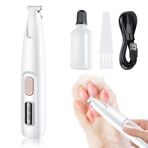 Pet Micro Precision Trimmer, 2024 New Rechargeable Low Noise Cordless Dog Paw Trimmer with LED Light, Multifunctional Waterproof Pet Paw Hair Trimmer for Paws Eyes Ears Face Rump (#1PC) - color: #1pc