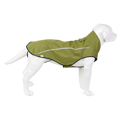 Mile High Life Dog Raincoat, Adjustable Waterproof Reflective Rain Jacket for Small Medium Large Dogs, Lightweight Breathable Pet Rain Coat with Leash Hole(Lime Yellow,XXS Chest 16-19") - color: Lime Yellow, size: XXS Chest 16"-19"
