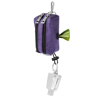 Dog Poop Bag Holder for Leashes - Dog Poop Bag Dispenser and Treat Holder with 2 Waterproof Pouches for Pet Waste Bags and Walking Accessories + 1 Free Roll - Leashrr 2.0 (Teal) - color: Teal