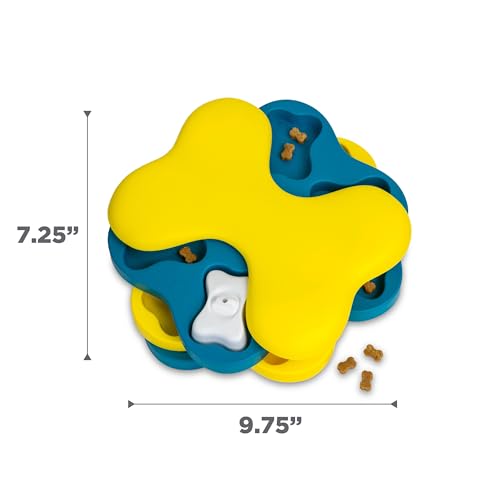 Outward Hound by Nina Ottosson Dog Tornado – Interactive Treat Puzzle Enrichment Toy, 3 Spinning Layers, Level 2 Intermediate - color: Dog Tornado (Yellow and Blue)