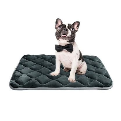 furrybaby Dog Bed Mat Flat Crate Mat with Anti-Slip Bottom Machine Washable Pet Kennel Pad for Dog Sleeping (XM 36x23'', Grey Mat) - size: 36.0"L x 23.0"W x 0.7"Th