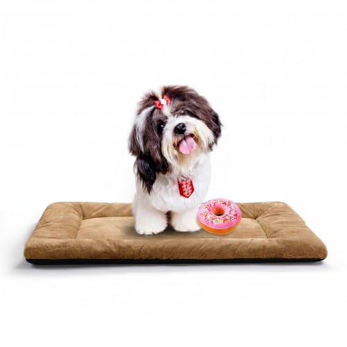 Dog Beds Crate Pad for Small Dogs Fit Metal,Ultra Soft, Washable & Anti-Slip Kennel Pad for Dogs Cozy Sleeping Mat,Camel 24inch - color: Camel, size: 24.0"L x 18.0"W x 1.0"Th