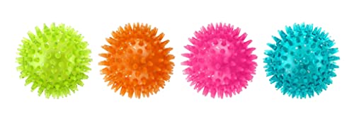 ASPCA 1 Piece Squeak & Sparkle Dog Ball Toy, Spiky Dental Ball for Dogs, Vanilla Scented for Long-Lasting Engagement, Bounces & Squeaks for Interactive Play, Supports Dental Health, Random Color - color: Squeaky Glitter Ball, size: All Breed Sizes