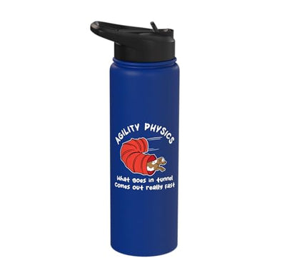 Dog Agility Design For Dog Handler - What Goes In Tunnel Stainless Steel Insulated Water Bottle - color: Royal Blue