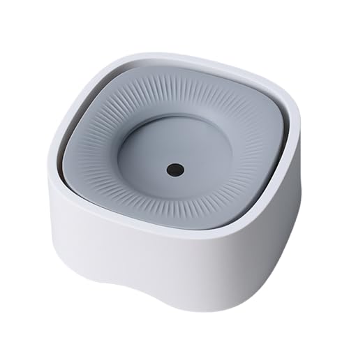 Spill Proof Dog Water Bowl - 37oz Large Capacity No Drip Pet Dish, Safety Foam in the Dog Bowl, No Spill Bowl for Elevated Design Mess Proof is Easy to Clean, is Suitable for All Pets (White) - color: White