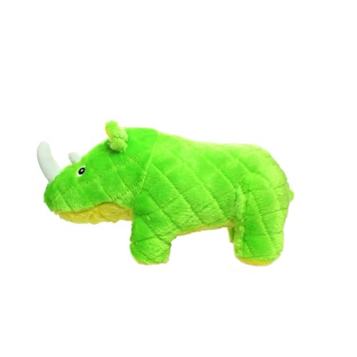 MIGHTY- Safari Rhino - Squeaker-Multiple Layers. Made Durable, Strong & Tough. Interactive Play Dog Toy (Tug, Toss & Fetch). Machine Washable & Floats | Ultra Durable Plush Toy with Multiple Layers & Reinforced Seams , Washable and Floats , Mighty® Constr