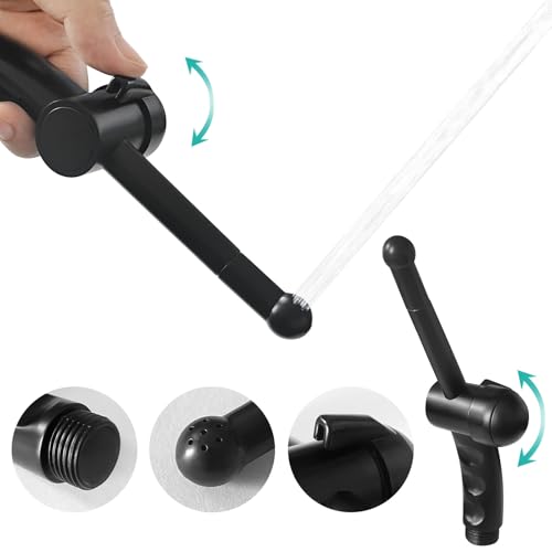 BARROCK Bathroom Hand Held Bidet Sprayer for Toilet Handheld Shattaf Spray Head Attachment Replacement, Adjustable Water Pressure for Feminine, Pets and Baby Diaper Washing, Matte Black - color: Matte Black