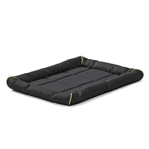 MidWest Homes for Pets Medium QuietTime MAXX Ultra-Rugged Dog Bed, Water & Odor Resistant, Bolstered Edge, Non-Slip Bottom, Fits 30-inch Crates, Black - color: Black, size: 30 Inch