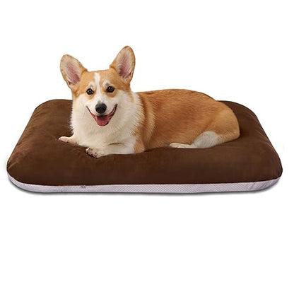 Magic Dog Super Soft Large Dog Bed Pad Mat Orthopedic Pet Beds 30 Inch Washable Anti Slip Dog Sleeping Mattress with Removable Cover, Dark Brown M - color: Dark Brown, size: 32.0"L x 24.0"W x 3.0"Th