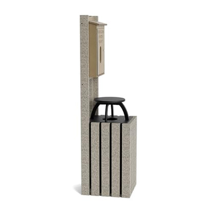 Pet Waste Station for Dog Parks, Trails & Public Spaces | Made of Highly Durable Recycled Wood | Built in Trash Can and Bag Dispenser | Weather Resistant & Built to Last - Weathered - color: Weathered