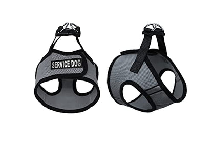 Dogline Boston Step in Mesh Dog Harness with Service Dog Patch No Choke Pet Vest Soft Gentle Padded Chest Halter for Puppies Small Medium and Large Dogs 14 to 16 inches Girth Grey - color: Grey, size: Girth 14 to 16"