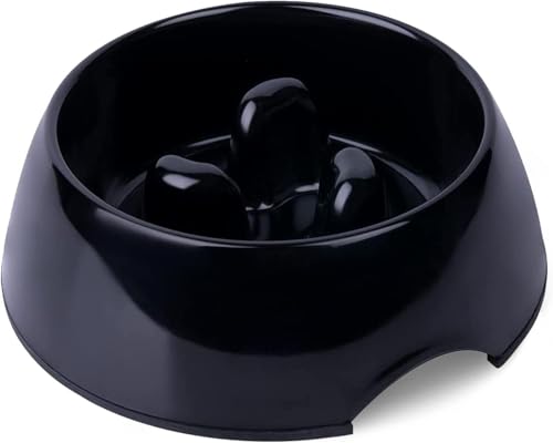 Super Design Slow Feeder Dog Bowl, 1/2 Cup, Non-Slip, Heat-Resistant, Sturdy, Dishwasher Safe, Suitable for Large Dogs - color: Black, size: S