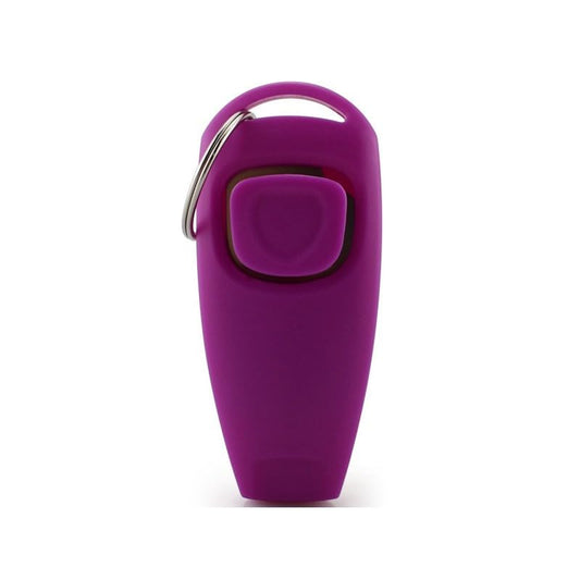 2 in 1 Pet Whiste Training Clicker with Wrist Strap, Suitable for Dog, Cat, Bird or Other Pets(Purple) - color: Purple