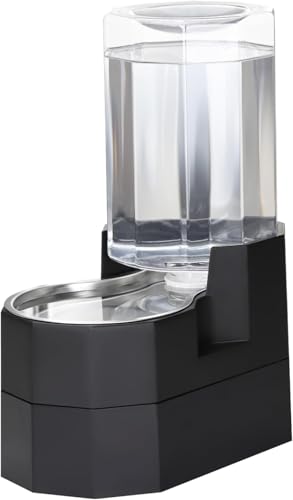 Sfozstra 7L Raised Dog Water Dispenser - Stainless Steel | Gravity Fed, No Power Needed, BPA-Free, Leak-Proof, Non-Slip Base, Easy-Clean, For Large Dogs & Senior Pets - color: Black, size: 7L Raised