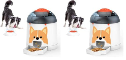 Potaroma Dog Puzzle Feeder Toy, Interactive IQ Training, Electronic Treat Dispenser, Automatic Rechargeable with Remote for Food Dispensing, All Breeds, 280ml Capacity (Pack of 2) - size: 280ml Pet Puzzle (Pack of 2)