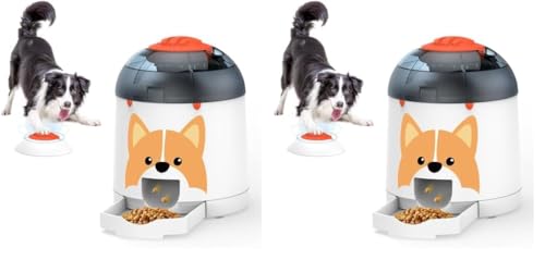Potaroma Dog Puzzle Feeder Toy, Interactive IQ Training, Electronic Treat Dispenser, Automatic Rechargeable with Remote for Food Dispensing, All Breeds, 280ml Capacity (Pack of 2) - size: 280ml Pet Puzzle (Pack of 2)