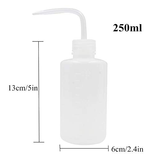 Yuelong Plastic Squeeze Bottle, 2Pcs Safety Wash Bottle 250ml Convenient Green Soap Supply Tattoo Squirt Bottles with Scale Labels Watering Tools for Medical Label Tattoo Supplies - size: 2 x 250 ml