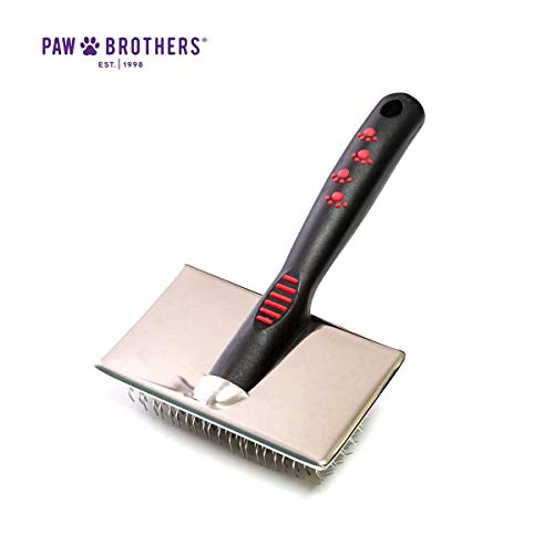 Ryan's Pet Supplies Paw Brothers Flat Slicker Brush for Dogs, Dog Brush for Short Haired Dogs, Professional Grade, Coated Tips, Gentle on Skin, Maximum Coverage, Medium, 3.5 in x 1.625 in - size: Medium
