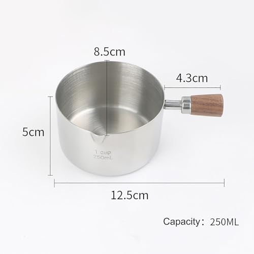 1 Cup Stainless Steel Dog Cat Food Measuring Scoop for Dry and Wet Food, Accurate Measurement for Rice, Flour, Grain (Silver) - color: Silver