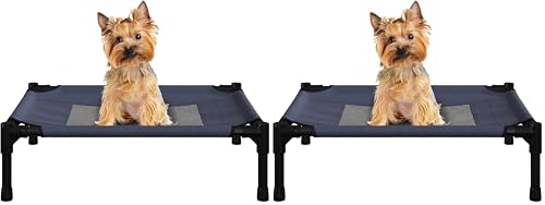 PETMAKER Elevated Dog Bed Cover - 24.5x18.5-Inch Replacement Pet Bed Cover with Mesh Panel - for Indoor/Outdoor Use - Dog Cot Not Included (Blue) (Pack of 2) - size: Small (Pack of 2)