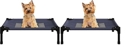 PETMAKER Elevated Dog Bed Cover - 24.5x18.5-Inch Replacement Pet Bed Cover with Mesh Panel - for Indoor/Outdoor Use - Dog Cot Not Included (Blue) (Pack of 2) - size: Small (Pack of 2)