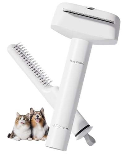 3-in-1 Pet Grooming Tool - Deshedding Dog Brush, Dematting Comb, Undercoat Rake for Long Hair Dogs & Cats, Grooming Comb for Shedding and Matting