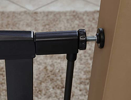 Midwest 39" Steel Walk-Thru Dog Gate, Graphite | Pressure Mounted, Expands 29.5"- 38" Wide, Auto-Close Door, Spring-Loaded Latch, Includes Two 3" Extensions - color: Graphite, size: 39-Inch