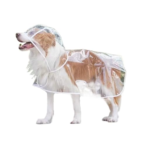 Dog Raincoat Windbreaker Rain/Water Rain Coat for Dogs Dog Rain Jacket Hooded Jackets Rain Coat for Dogs(White,XX-Large)