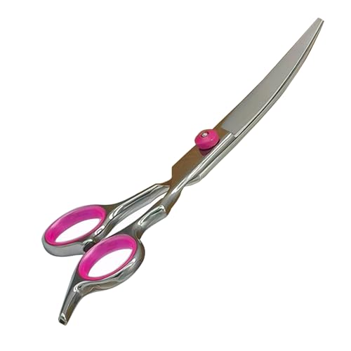 Dog Grooming Scissors,Pet Hair Scissors with Safety Round Tips Heavy Duty Titanium Stainless Steel Professional Dogs Cats Pets Grooming Shears (Up bend scissors) - style: Up bend scissors