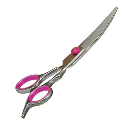 Dog Grooming Scissors,Pet Hair Scissors with Safety Round Tips Heavy Duty Titanium Stainless Steel Professional Dogs Cats Pets Grooming Shears (Up bend scissors) - style: Up bend scissors