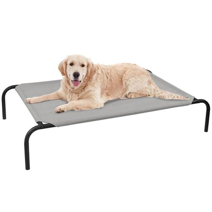 Elevated Dog Bed for Large Dogs, Raised Dog Bed with Breathable Mesh, Non Slip, Easy to Clean, 50.5 Inches, Grey - color: Grey, size: Large