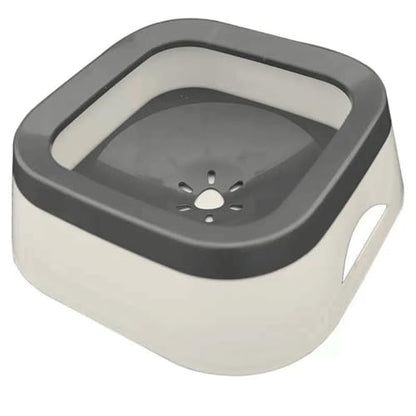 Anti-Splash Slow Water Bowl No Spill Water Feeder for Dogs and Cats 35 Oz Non-Slip Vehicle Carried (Grey, M) - color: Grey