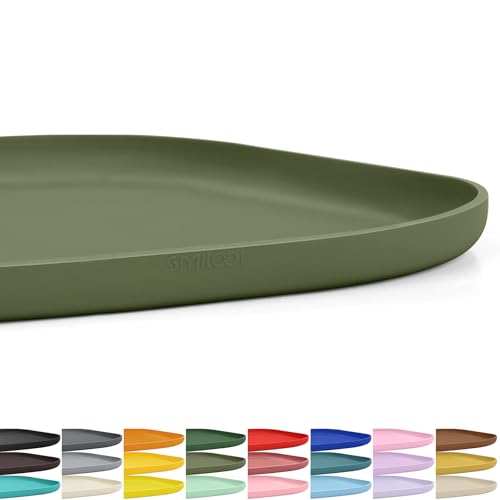 Small Silicone Pet Food Mat with Raised Edge for Food and Water Bowl, Square Dog Feeding Mats, Cat Food Trays for Floor Waterproof, Rubber Tray for Dogs and Cats, 12 x 12 x 0.7 Light Olive Green - color: Light Olive Green, size: 12"L x 12"W