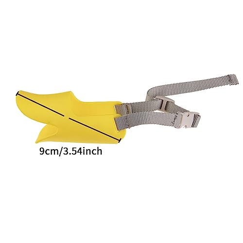 Dog Muzzle, Anti Bite Silicone Duck Mouth Shape Dog Mouth Covers with Adjustable Strap, Stop Barking Chewing, Anti-Called Muzzle for Small Medium Dogs(for 2.5 kg-4.5 kg/Yellow)