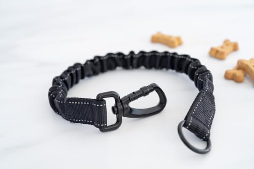 Premium Hands-Free Dog Leash with Pouch, Removable Bungee for Dog Walking, Running & Hiking, Adjustable Waist, Dual Use as Standard Lead, Shock Absorbing for Large & Medium Dogs, Black