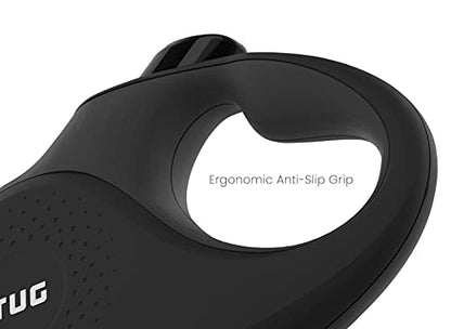 TUG Original Retractable Dog Leash, Anti-Slip, 16’ Tape (Large, Black/Grey) | Anti-Slip Handle, 16 ft Strong Nylon Tape, One-Handed Brake, Pause, Lock - color: Black/Grey, size: Large