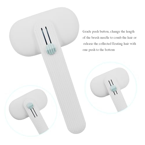 Self Cleaning Slicker Brush for Dogs & Cats - Deshedding Brush with Adjustable Release Button, Gentle Massaging Grooming Tool for Long & Short Haired Pets