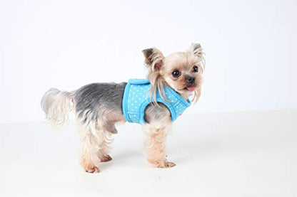 Puppia Dotty Step-in Vest Dog Harness No Pull No Choke Easy Wear Training Walking for Small Dog, Medium, Sky Blue - color: Sky Blue, size: Medium