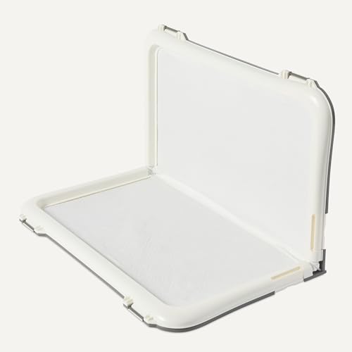 Amazon Basics Dog Training Pad Holder with Secured Latches, Extra Thick and Non-Slip Base, Recycled Plastic, 28 x 34 inch, Large, White and Charcoal - size: 28'' X 34''