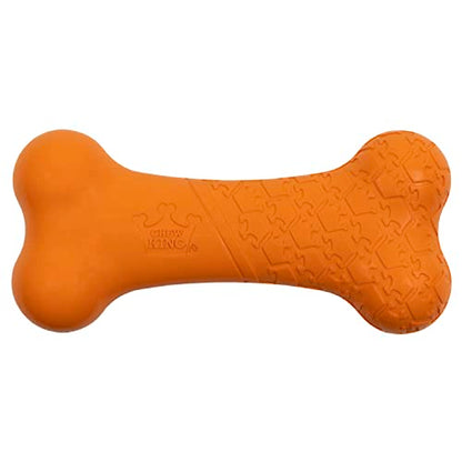 Chew King by Mammoth Bacon Flavor Rubber Bone - color: D) Bone (Bacon)