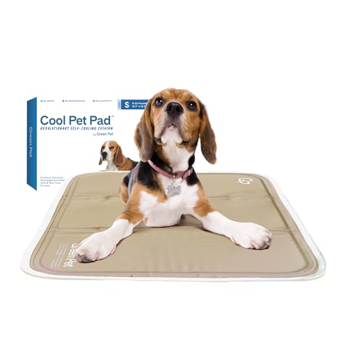 The Green Pet Shop Cool Pet Pad - Small, Iced Latte - Self-Cooling, Pressure Activated Mat for Dogs & Cats from 9-20 lbs - Non-Toxic Gel, No Water Needed - color: Iced Latte, size: Small